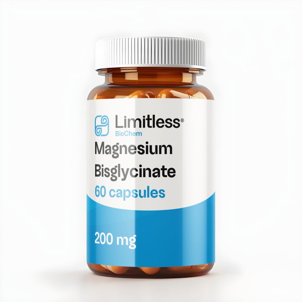 Magnesium Bisglycinate 200 mg 60 capsules bottle - Limitless BioChem